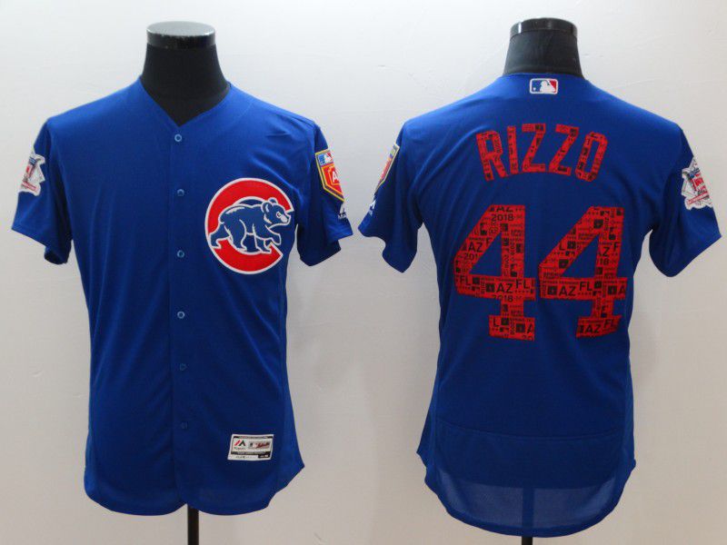 Men Chicago Cubs 44 Rizzo Blue Elite Spring Edition MLB Jerseys